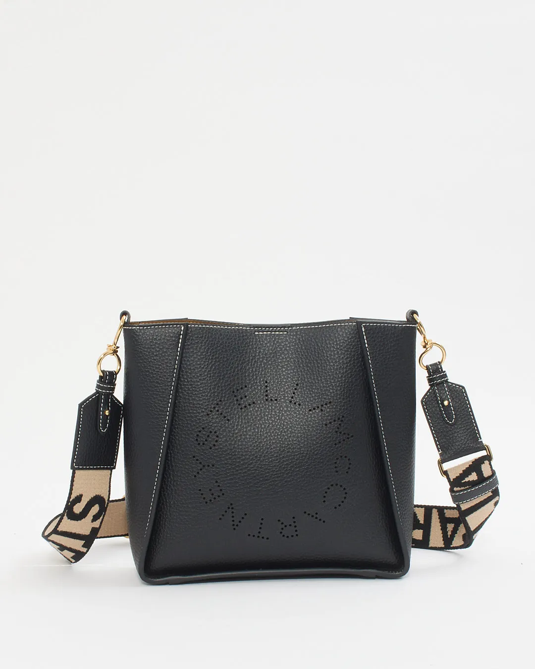 Stella McCartney Black Pebbled Vegetarian Leather Crossbody