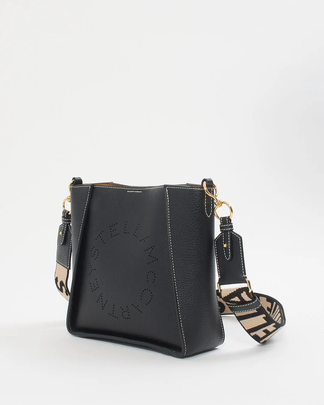 Stella McCartney Black Pebbled Vegetarian Leather Crossbody