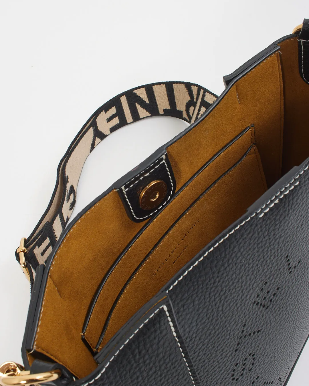 Stella McCartney Black Pebbled Vegetarian Leather Crossbody