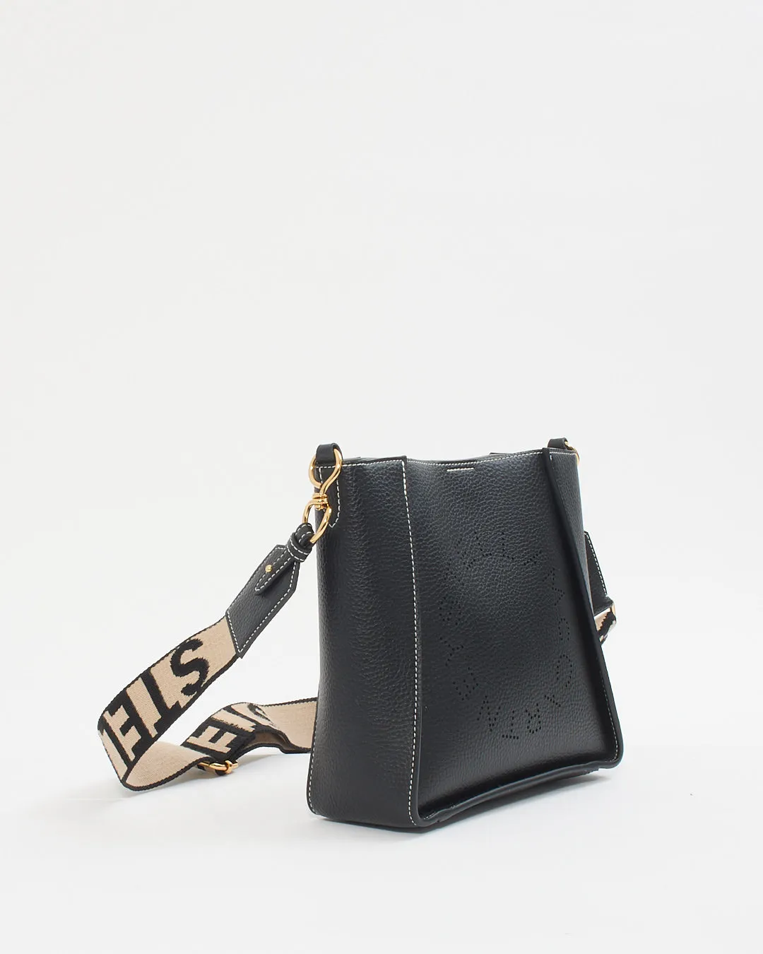 Stella McCartney Black Pebbled Vegetarian Leather Crossbody