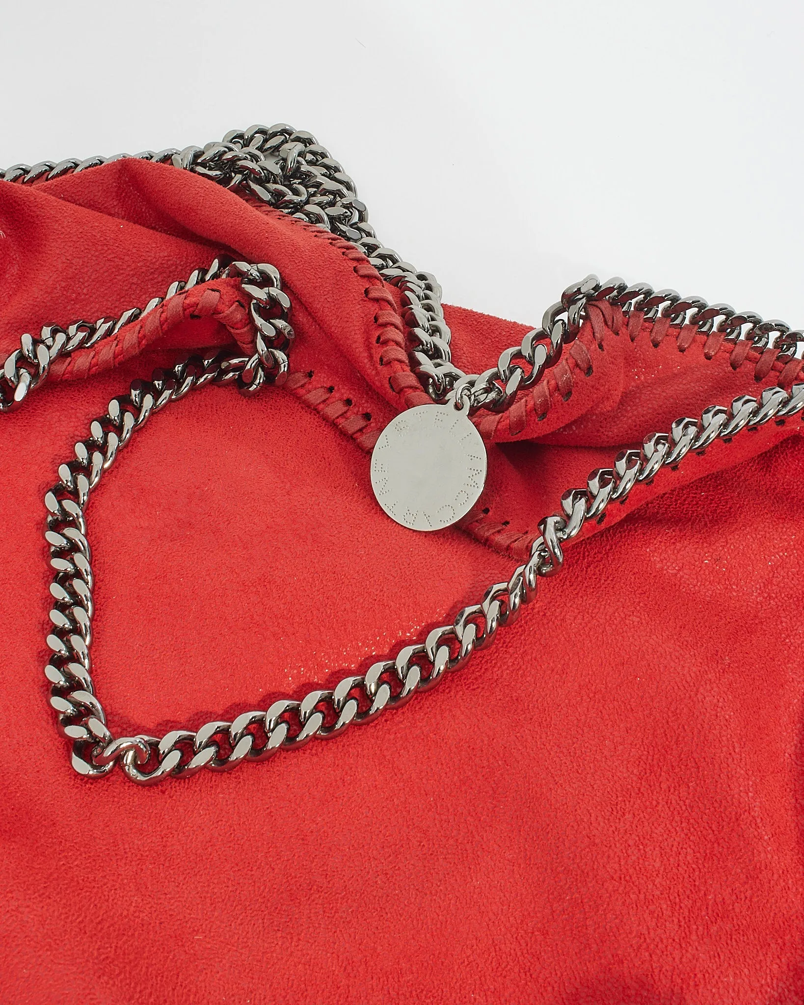 Stella McCartney Red Vegan Leather Falabella Shoulder Bag