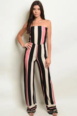 Striped Tube Jumpsuit