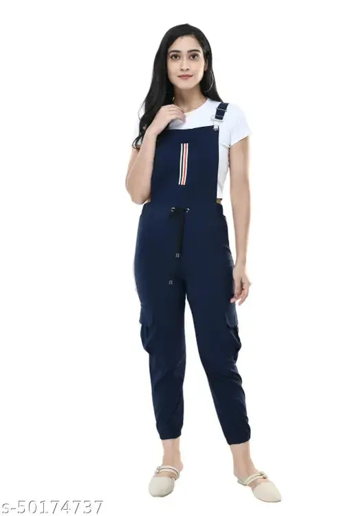 Stylish Graceful Classy Elegant Fancy Women Trending Stylish Latest Fashionable Full Length Striped Fabulous Navy Jumpsuits S28 M30 L32  XL34