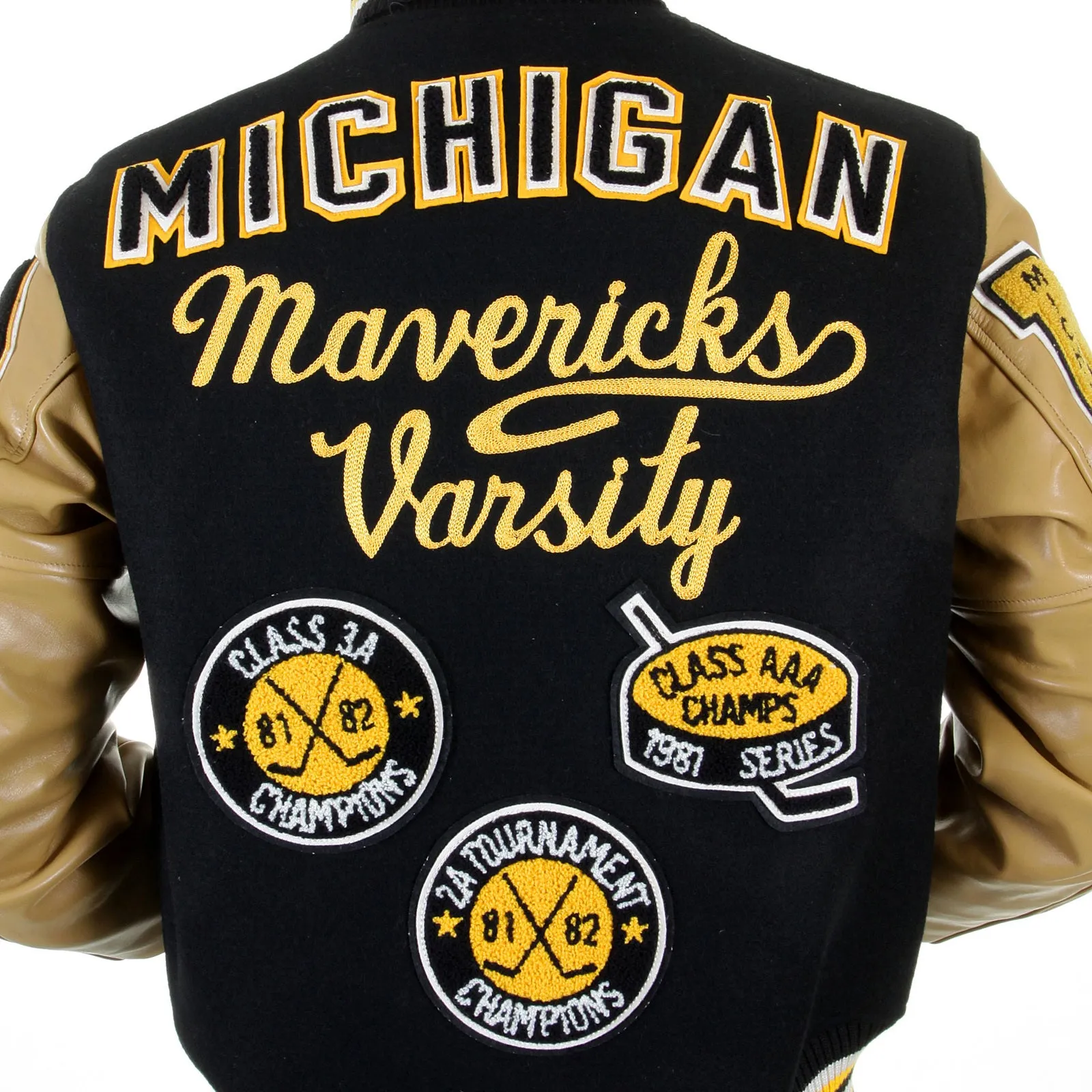 Sugar Cane's Whitesville Letterman WV12310 30oz melton wool set in award Mavericks stadium jacket CANE1091