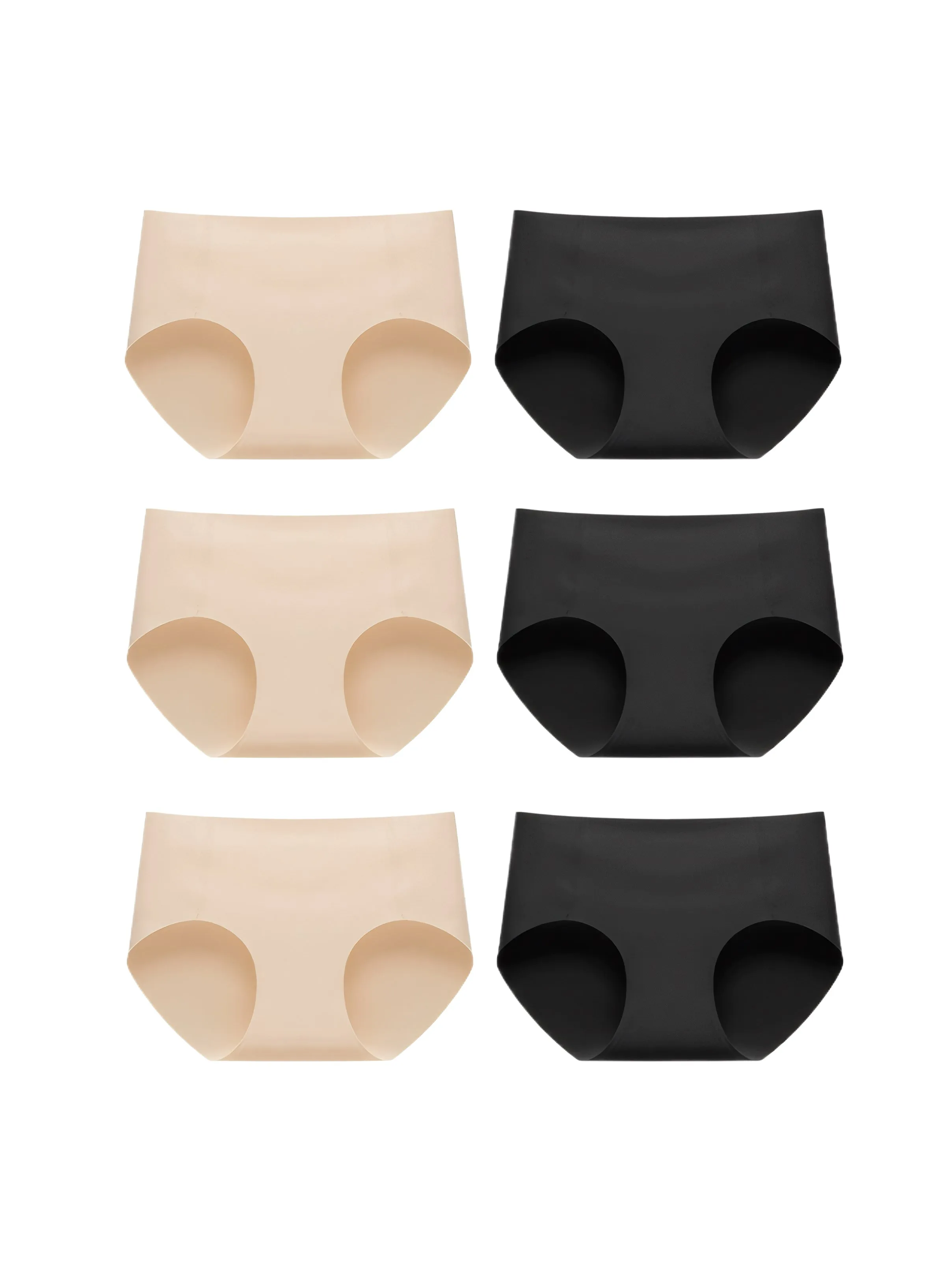 Super Comfort Seamless Mid-Waist Panty 6 Packs in Beige