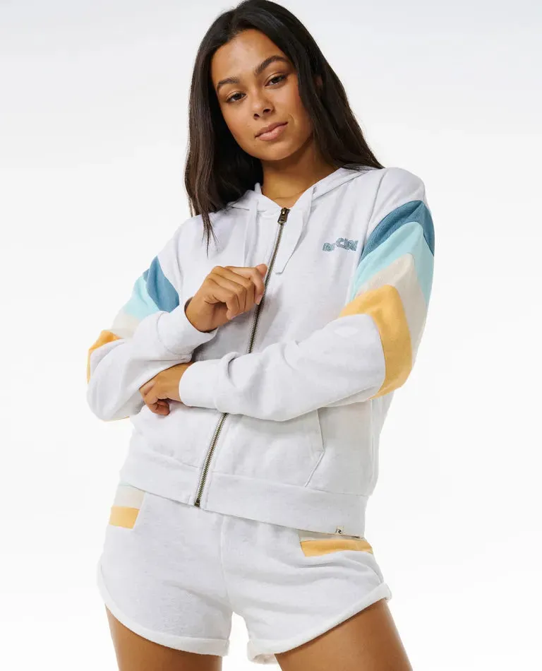 Surf Revival Zip Thru Hoodie - Grey Marle