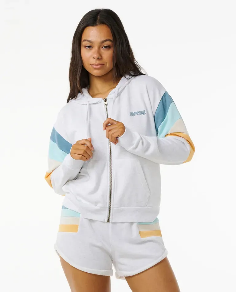Surf Revival Zip Thru Hoodie - Grey Marle