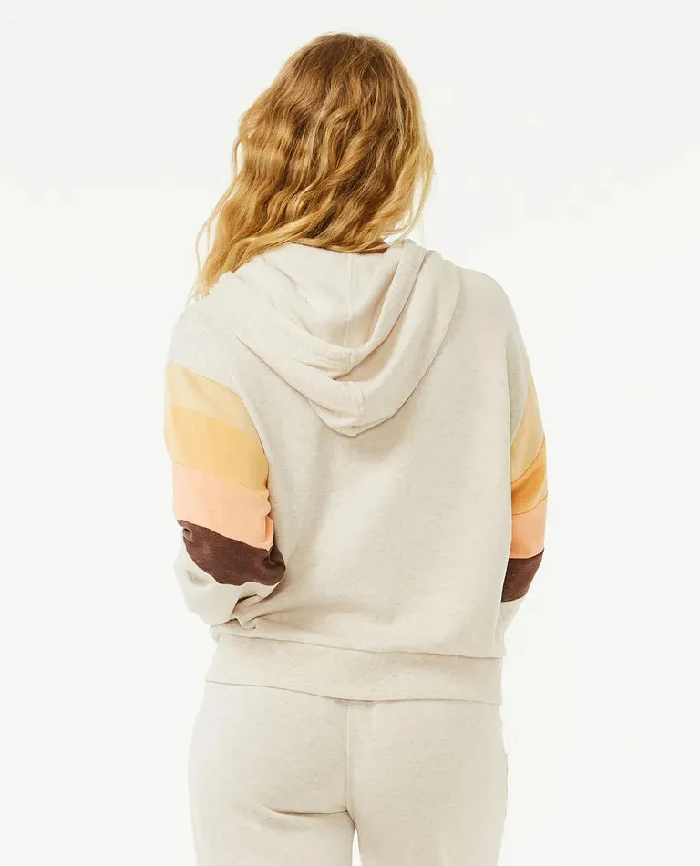 Surf Revival Zip Thru Hoodie - Oatmeal Marle