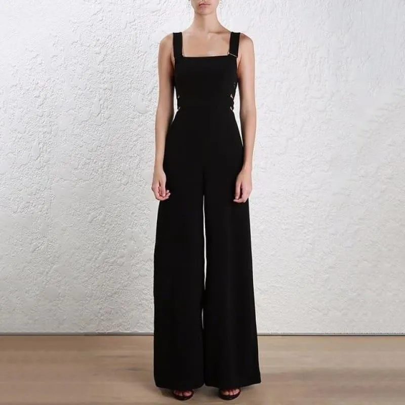Suspenders Backless High Waist Long Wide Leg Spring Fashion Jumpsuit