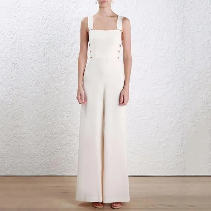 Suspenders Backless High Waist Long Wide Leg Spring Fashion Jumpsuit