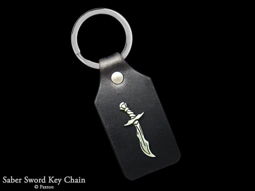 Sword Saber Key Chain / Key Ring Sterling Silver