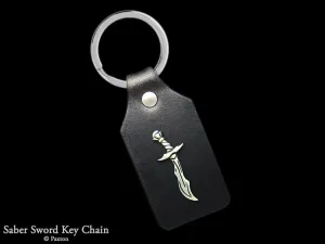Sword Saber Key Chain / Key Ring Sterling Silver
