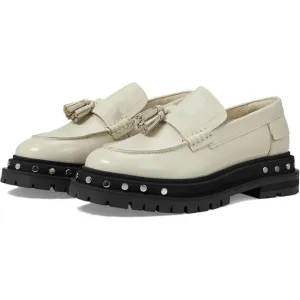 Teagan Antique Ivory Leather Tassel Loafers