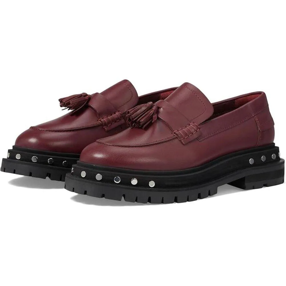 Teagan Mulberry Leather Tassel Loafers