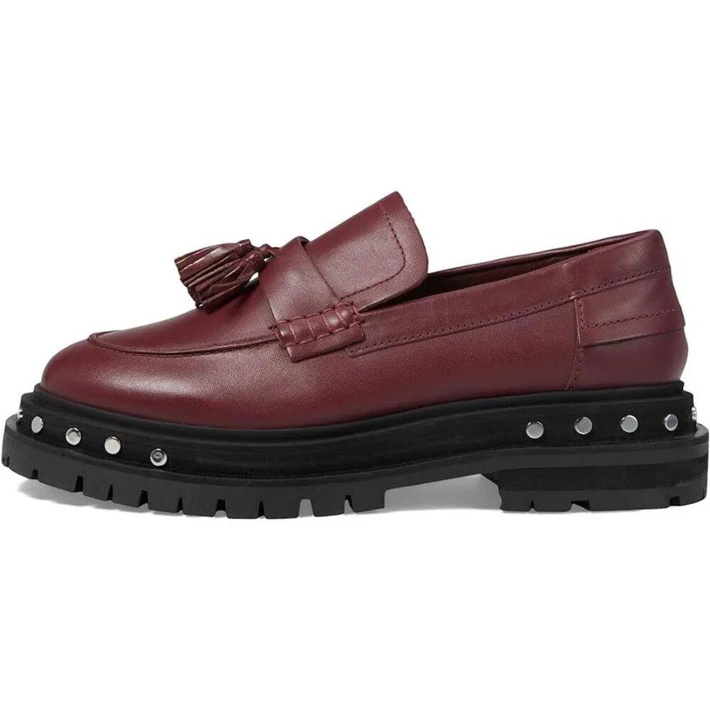Teagan Mulberry Leather Tassel Loafers