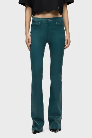 Teal Coated Barbara Bootcut Jeans