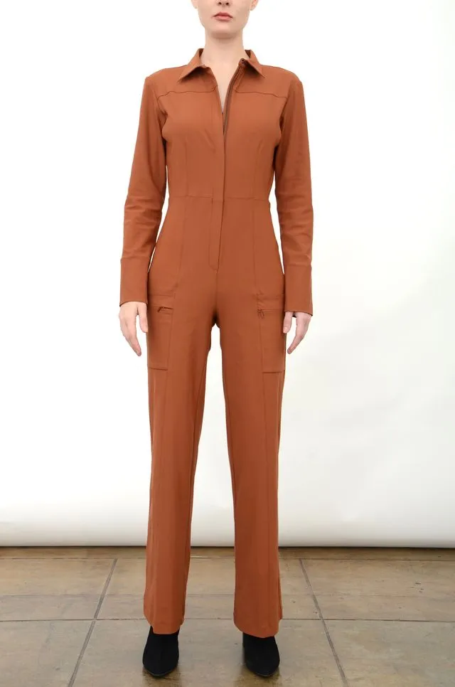 Tech Stretch Zip Up Utility Jumpsuit - AUDREY FA24