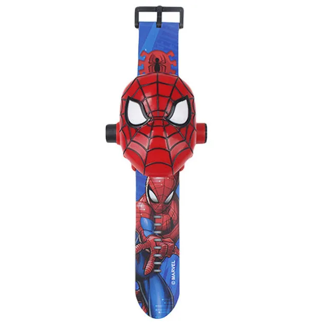 The 3 D  Projection  Children  Watch  Cartoon  Ultraman Spiderman Ironman Princess  Digital Watches  Kids Watches Toy