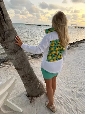 The White Denim Jacket / Capri In Teal