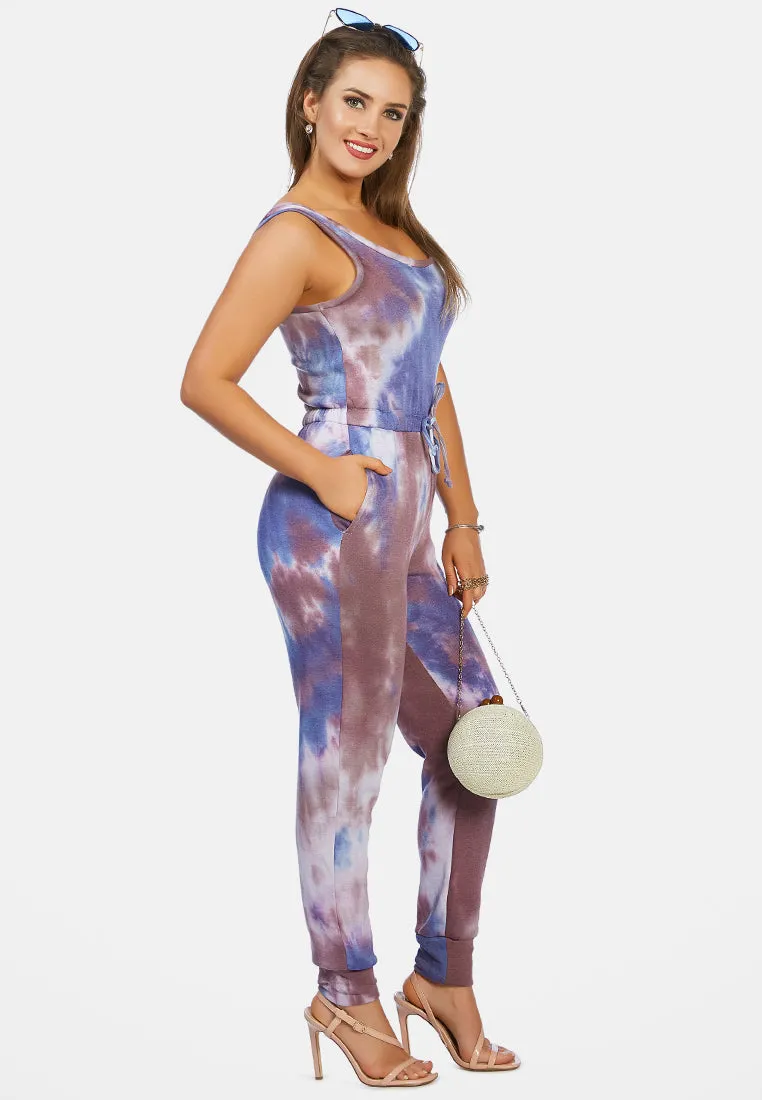 Tie Dye Casual Loungewear Jumpsuit