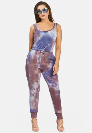 Tie Dye Casual Loungewear Jumpsuit