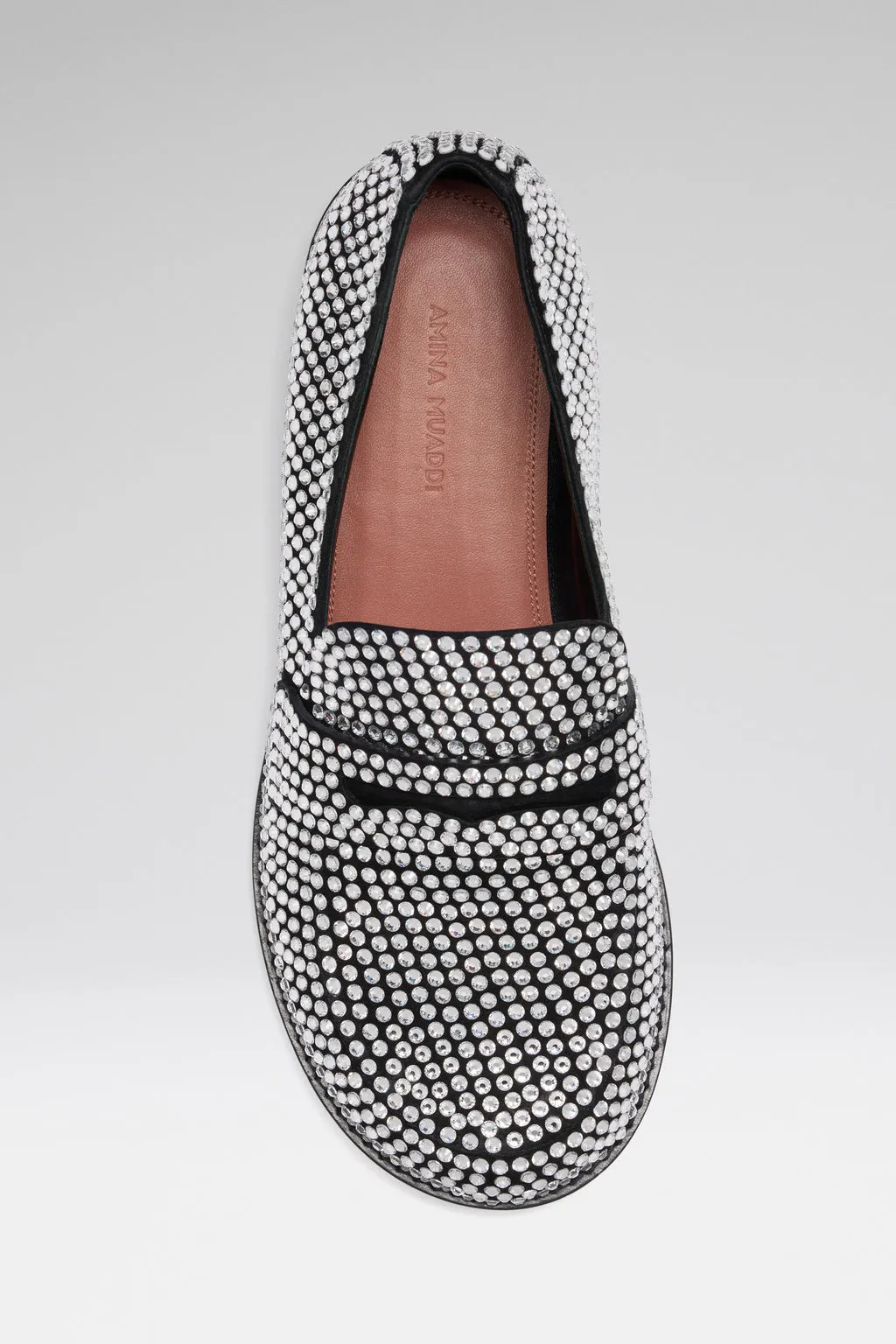 Tilda Crystal Loafer Black Suede And White Crystals