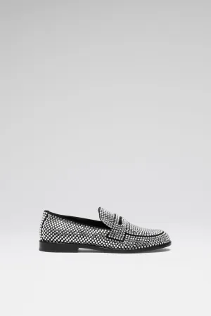 Tilda Crystal Loafer Black Suede And White Crystals