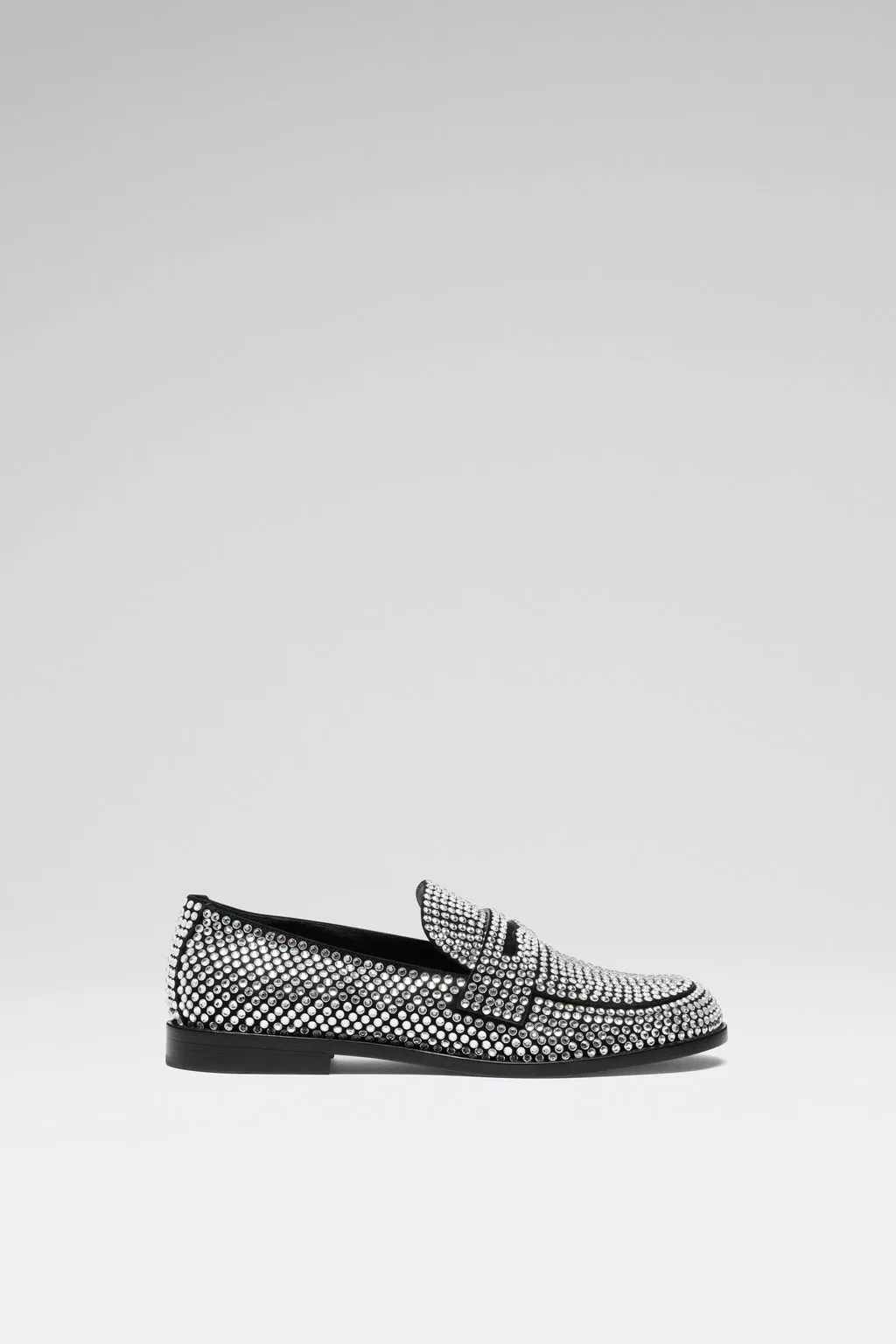 Tilda Crystal Loafer Black Suede And White Crystals