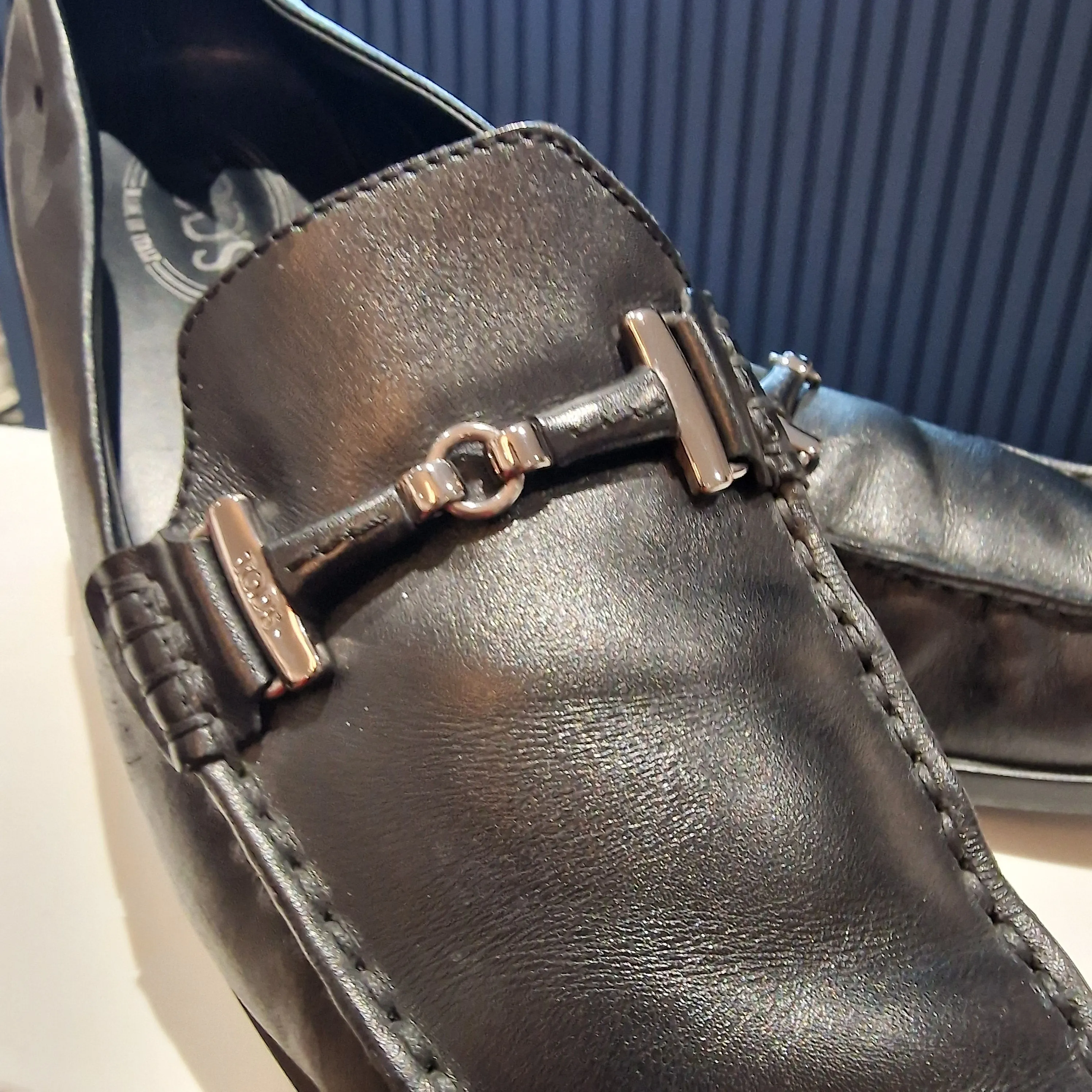 Tod's Black Leather Loafers, size 41/UK 7.5