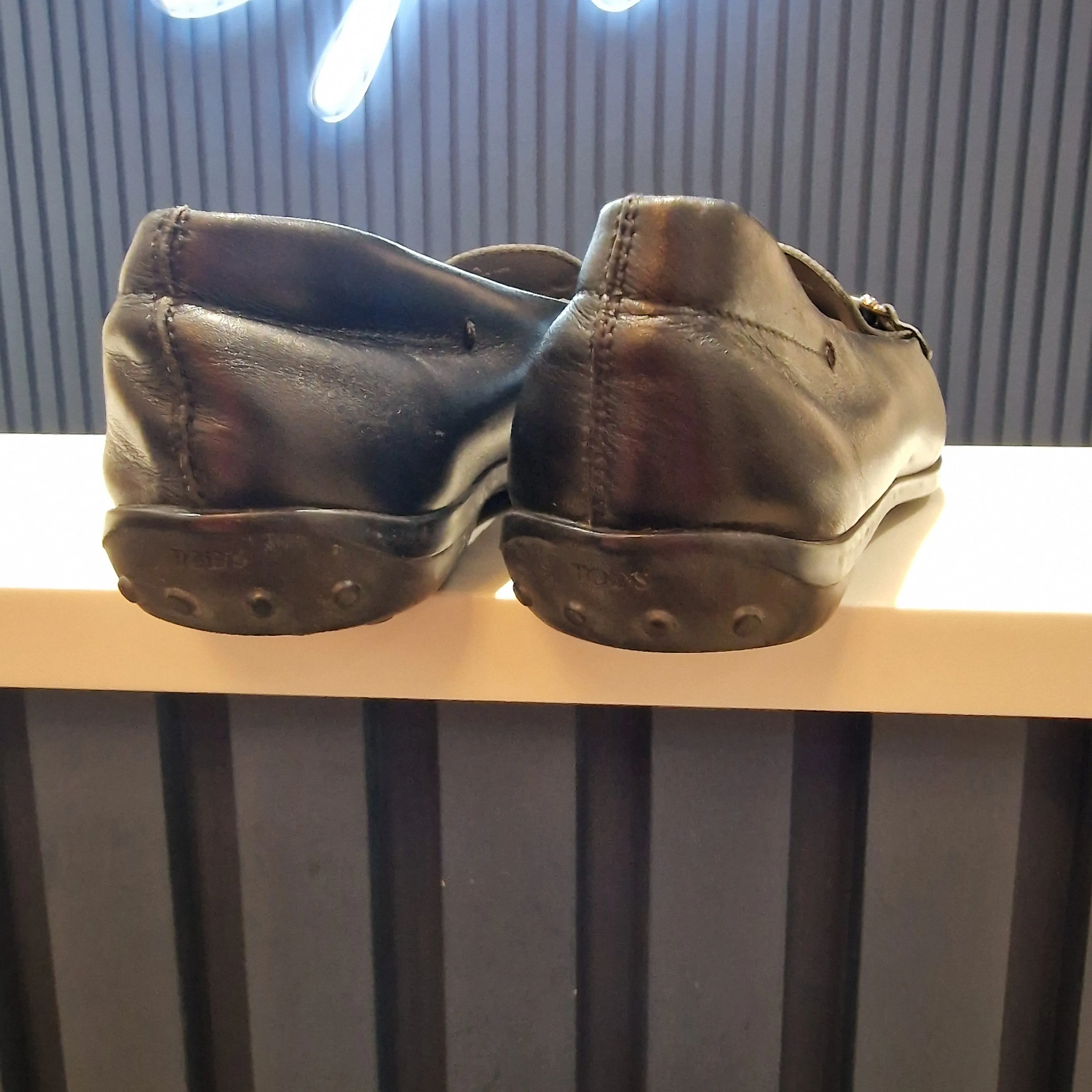 Tod's Black Leather Loafers, size 41/UK 7.5