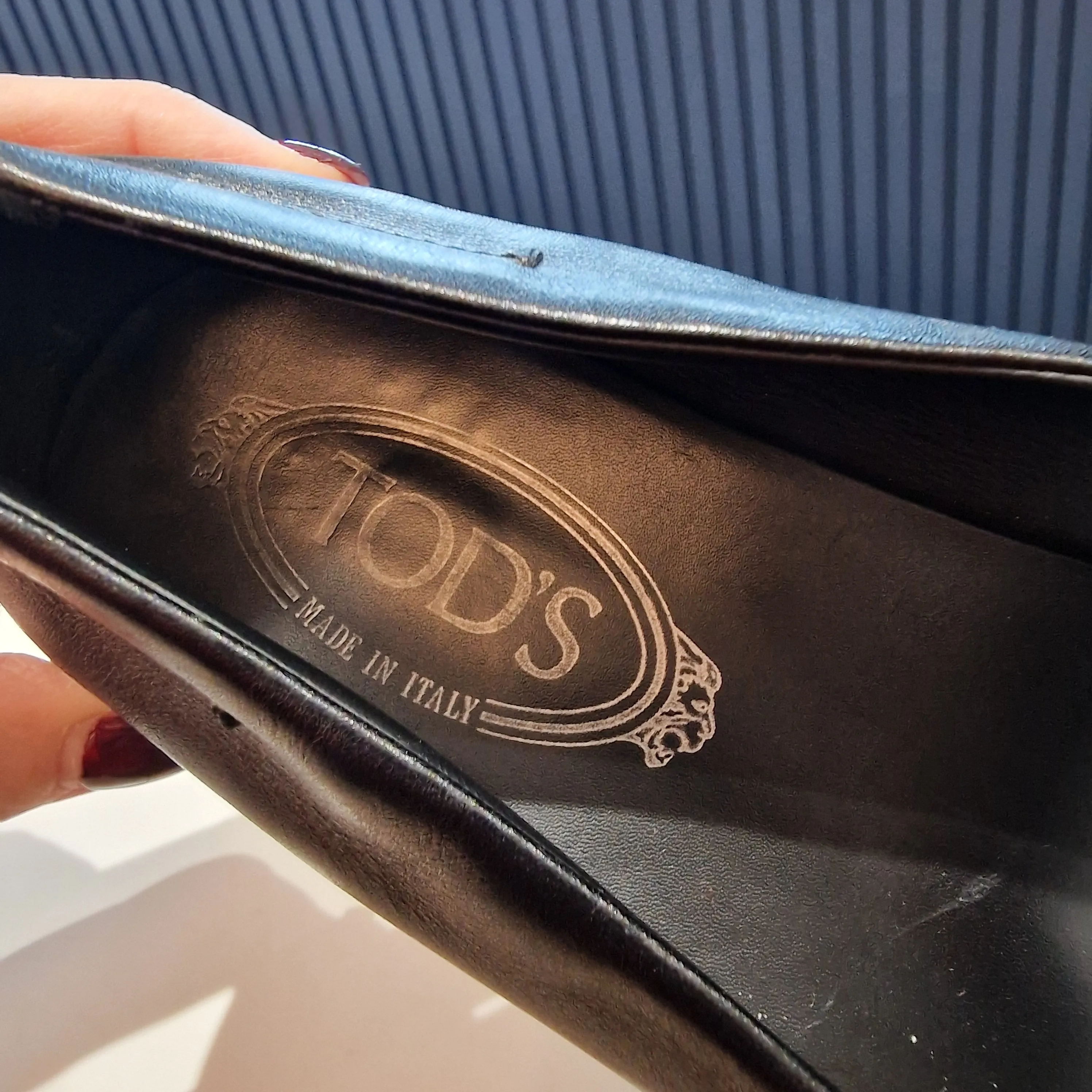 Tod's Black Leather Loafers, size 41/UK 7.5