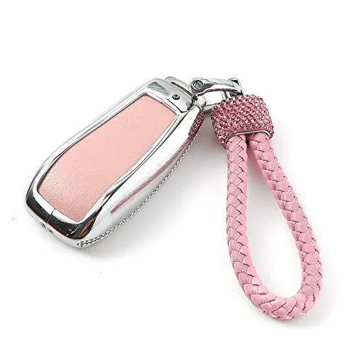 TopDall Bling Crystal Leather Key Fob Case Cover Chain Premium Fashion Protector Sleeve for Mercedes Benz