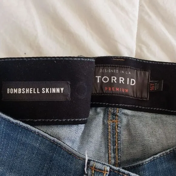 Torrid Jeans Skinny Bombshell Blue Denim Women's 16T