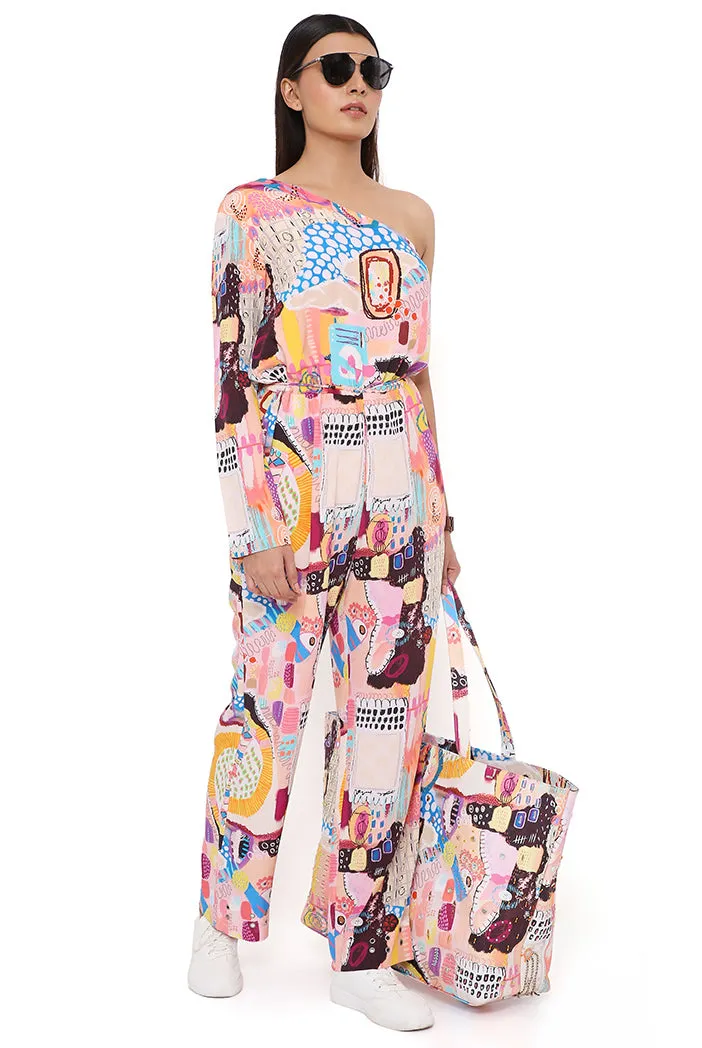 TRANCE PRINT CREPE JUMPSUIT