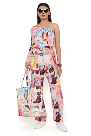 TRANCE PRINT CREPE JUMPSUIT