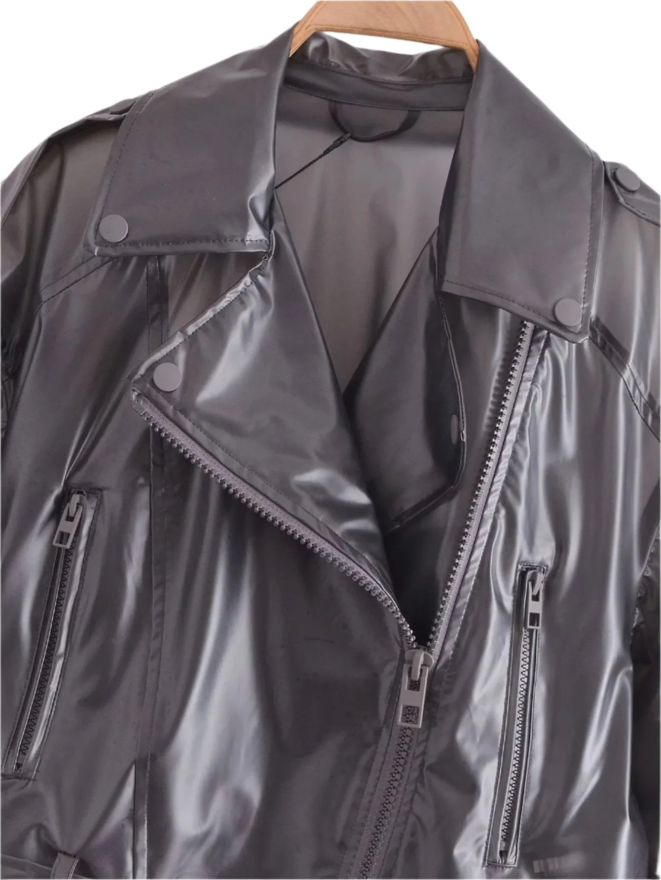 Transparent Moto Rain Jacket