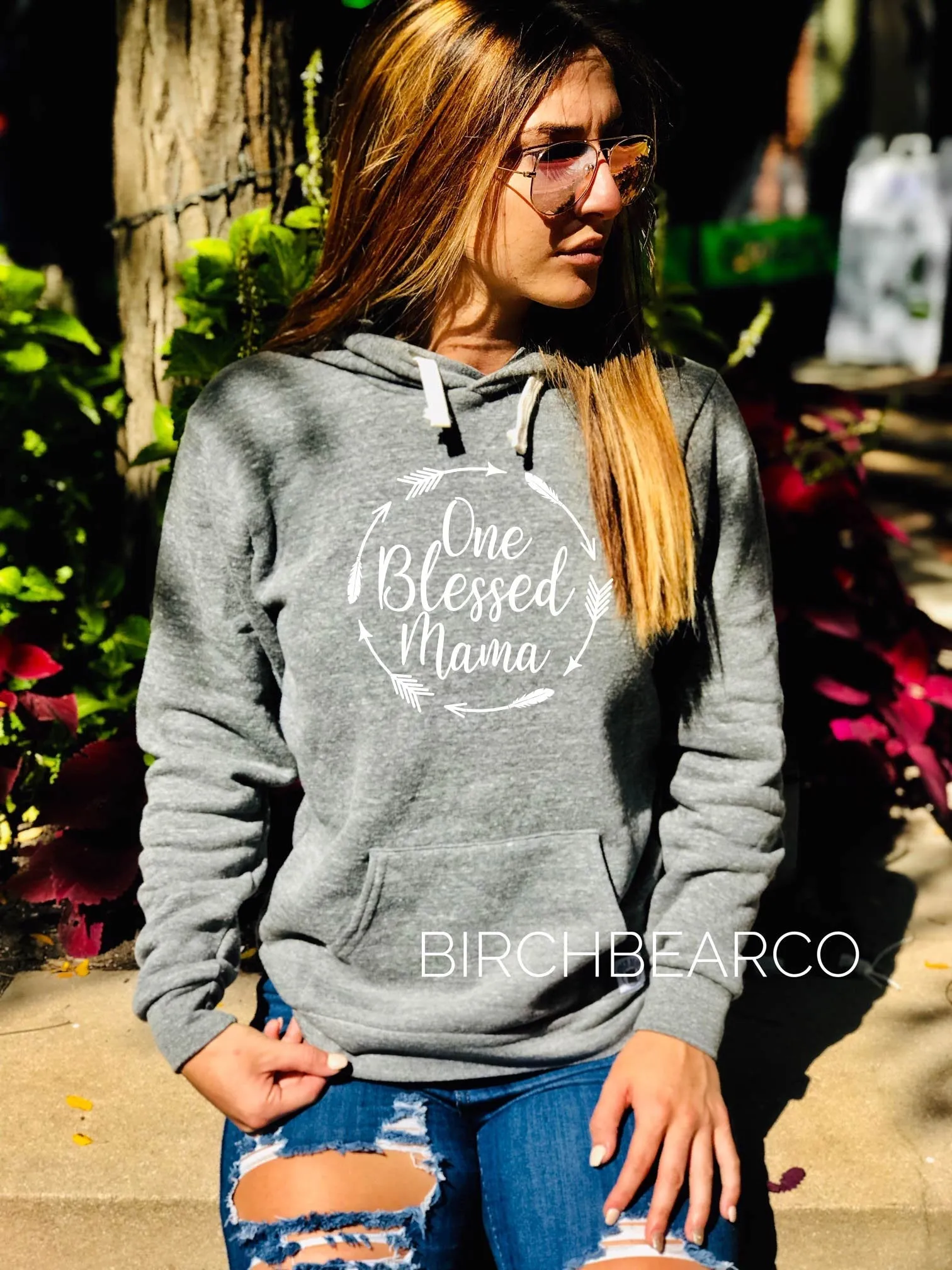 Triblend Fleece Pullover One Blessed Mama Arrows - Arrow Circle - Mom hoodie - Mom Shirt - Mama Shirt - Mama Hoodie - Warm Sweatshirt