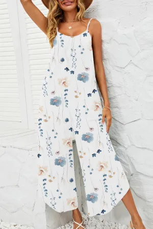 Trina Printed Scoop Neck Wide Leg Jumpsuit