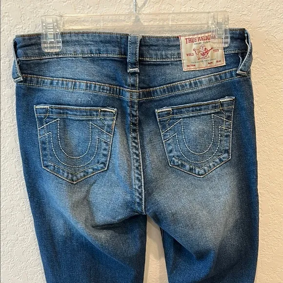 True Religion Becca Mid Rise Bootcut Distressed Jeans