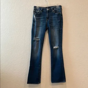 True Religion Becca Mid Rise Bootcut Distressed Jeans