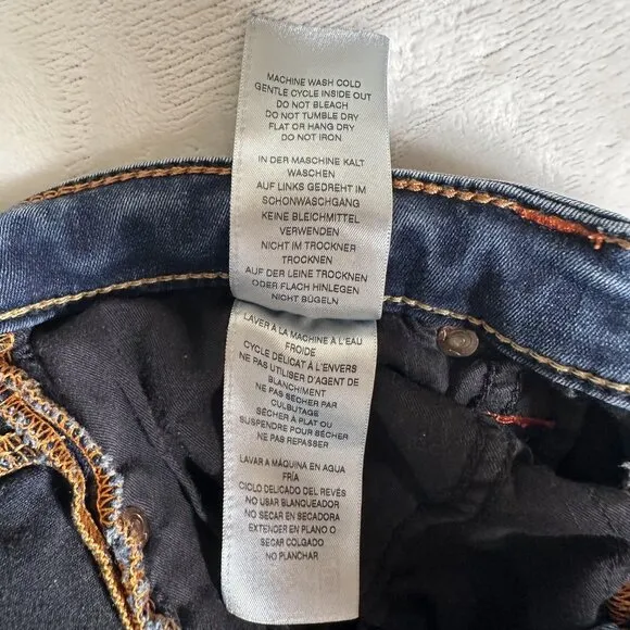 True Religion Becca Women Danim Jeans Mid Rise Bootcut Cotton Blend Size 31