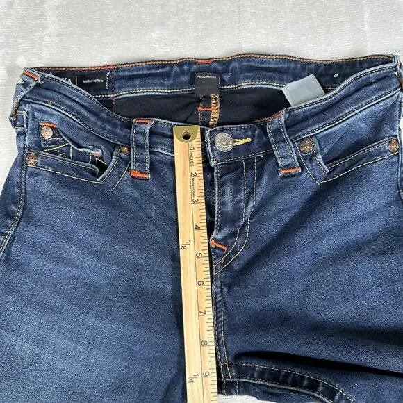 True Religion Becca Women Danim Jeans Mid Rise Bootcut Cotton Blend Size 31