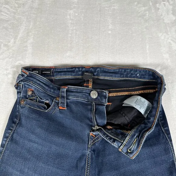 True Religion Becca Women Danim Jeans Mid Rise Bootcut Cotton Blend Size 31