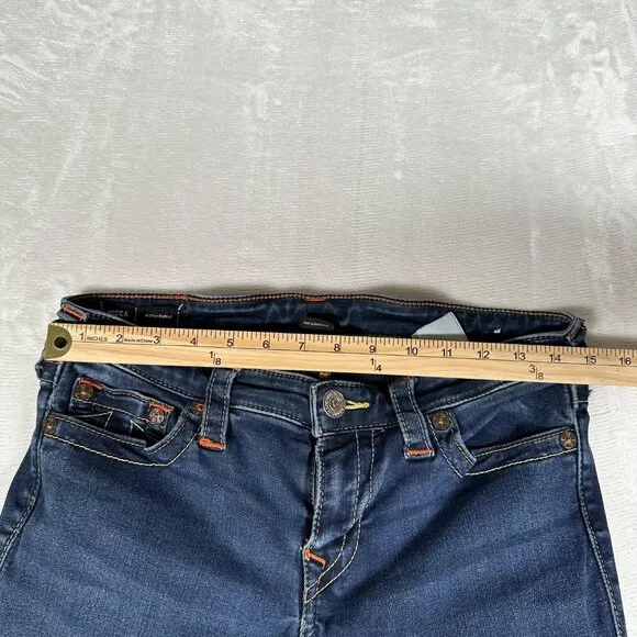 True Religion Becca Women Danim Jeans Mid Rise Bootcut Cotton Blend Size 31