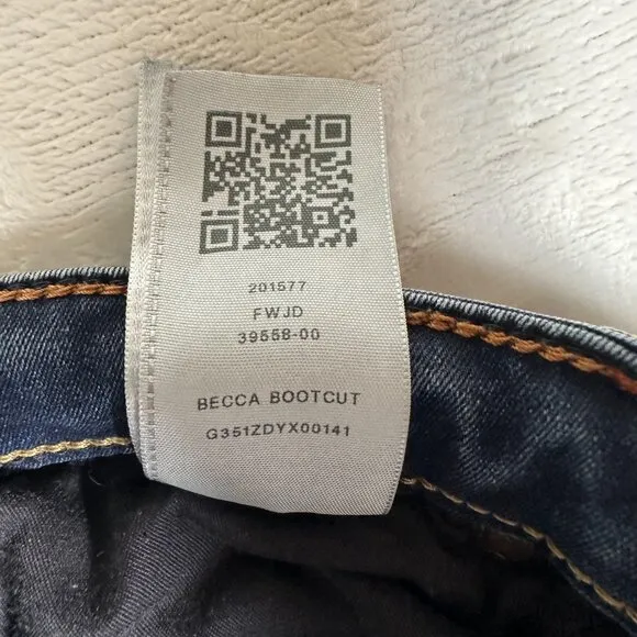 True Religion Becca Women Danim Jeans Mid Rise Bootcut Cotton Blend Size 31