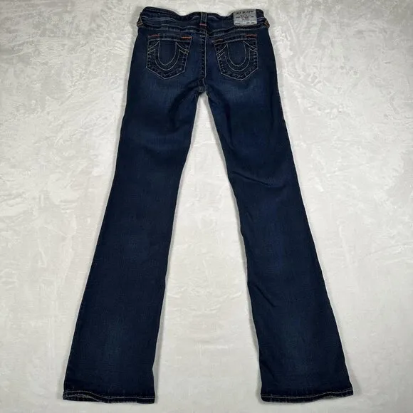 True Religion Becca Women Danim Jeans Mid Rise Bootcut Cotton Blend Size 31