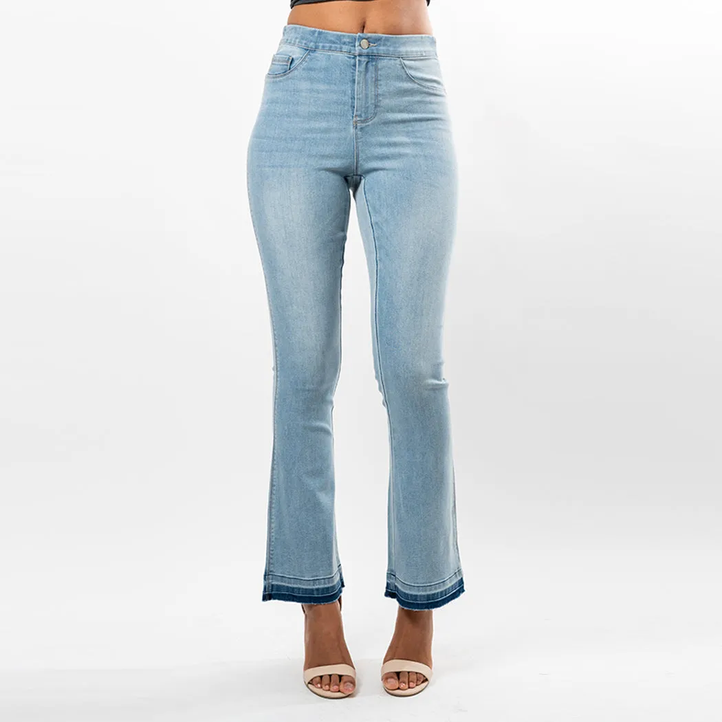 Undone Hem Bootcut Fashion Style