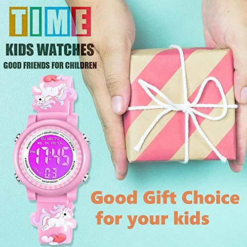 Unicorn 3D Cartoon Waterproof Watch (Girls, Pink)