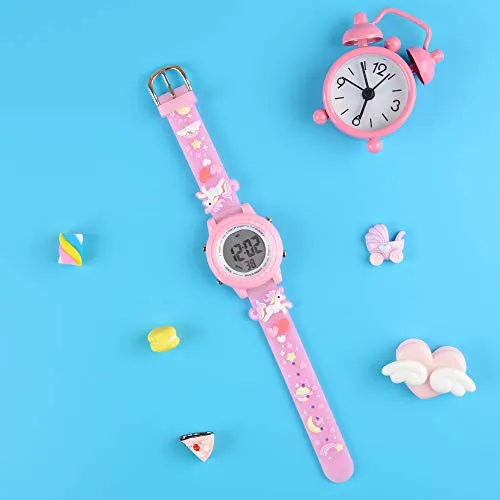 Unicorn 3D Cartoon Waterproof Watch (Girls, Pink)