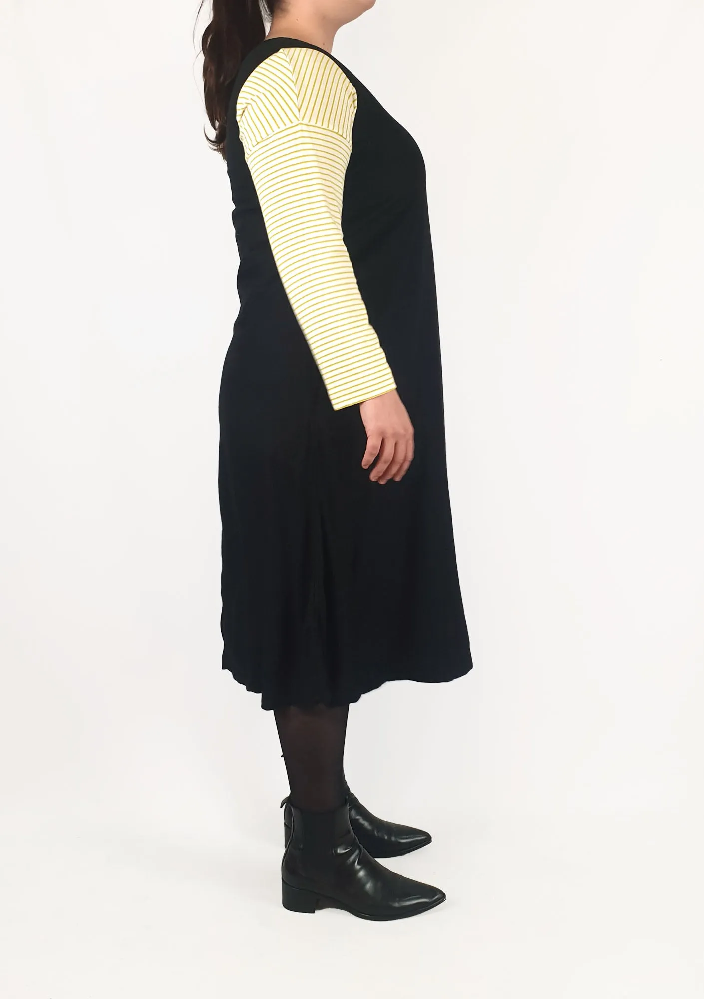 Uniqlo black sleeveless linen mix dress size L